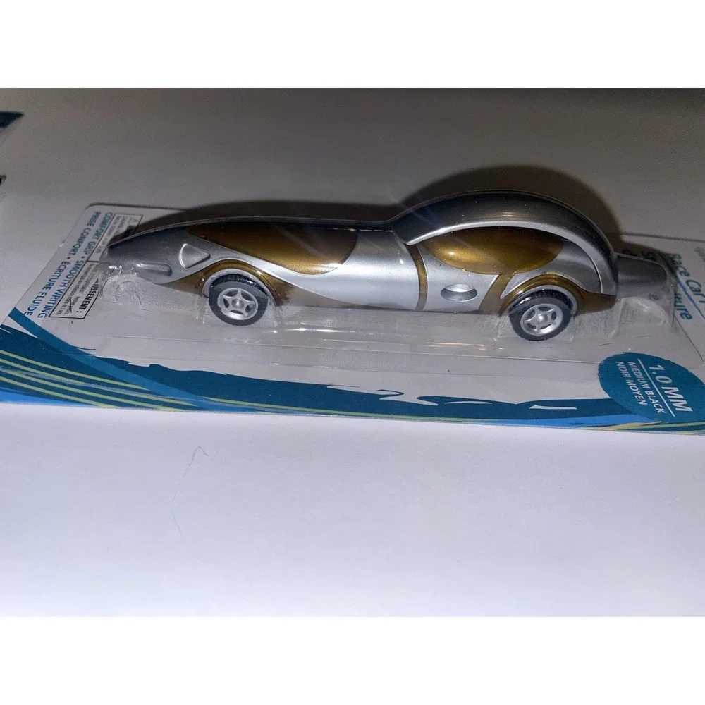Jot Race Car Shaped Novelty Pens Set Lot of 3 Blue Black Gold 1.0mm Sealed New